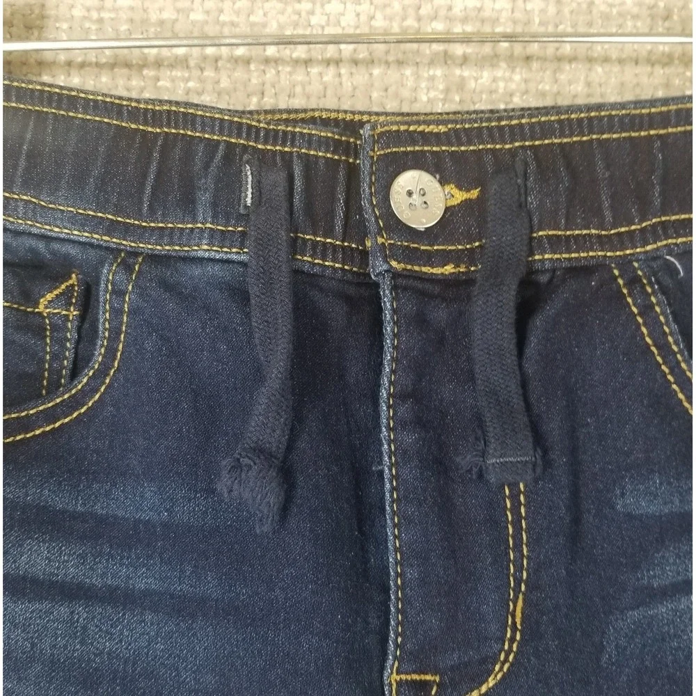 Guess Los Angeles Roll Cuff Jean Shorts Youth 12 Blue Denim‎ Zip Tie Waist EUC